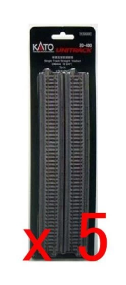 Other 5x Kato 20-400 Single Track Straight Viaduct 248mm (9 3/4') S248V (2pcs.) (N Scale)
