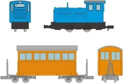 Tomytec Narrow Gauge 80 Nekoyama Forest Railway Diesel Locomotive (Blue) + Passenger Car 2 Cars Set D