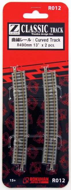 Rokuhan R012 R490mm 13 Curved Track (2 Pcs.) (Z Scale)