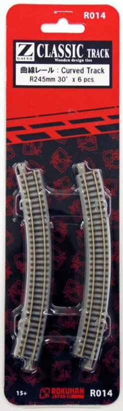 Rokuhan R014 R245mm 30 Curved Track (6 Pcs.) (Z Scale)