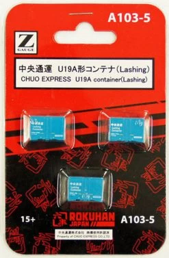 Rokuhan A103-5 U19A Blue Container Chuo Express (Lashing) (3 Pcs.) (Z Scale)