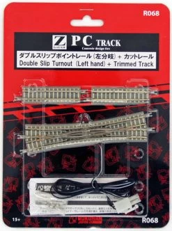 Rokuhan R068 Double Slip Turnout (Left Hand) & Trimmed Track (Z Scale)