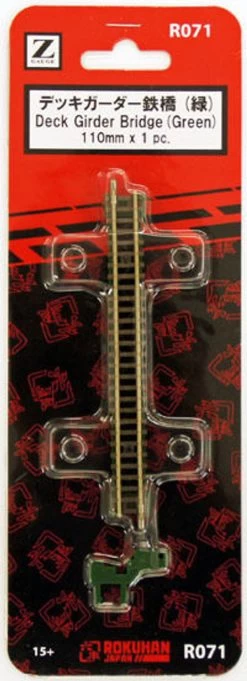 Rokuhan R071 110mm Deck Girder Bridge (Green) (1 Pc.) (Z Scale)