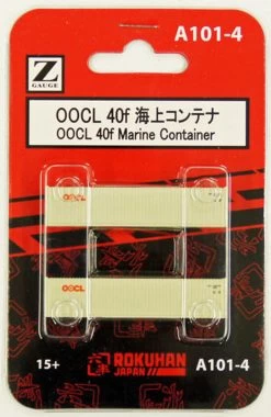 Rokuhan A101-4 40f Marine Container OOCL (2 Pcs.) (Z Scale)