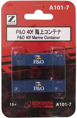 Rokuhan A101-7 40f Marine Container P&O (2 Pcs.) (Z Scale)