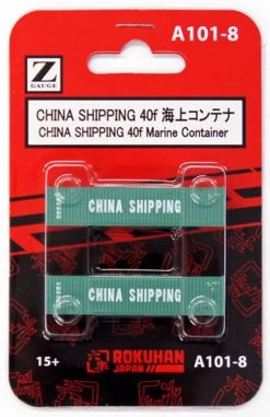Rokuhan A101-8 40f Marine Container China Shipping (2 Pcs.) (Z Scale)