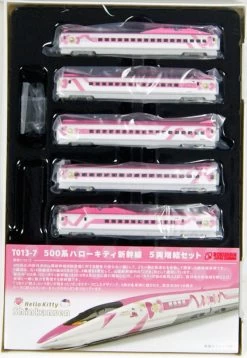 Rokuhan T013-7 JR Series 500 Hello Kitty Shinkansen 5 Cars Add-on Set (Z Scale)