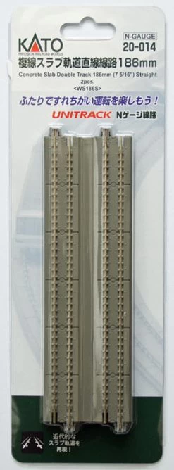 Kato 20-014 Concrete Double Track 186mm (7 5/16') Straight WS186S (N Scale)