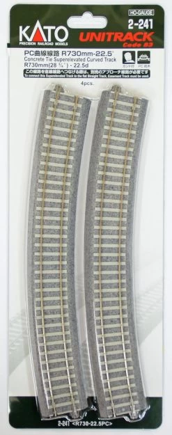 Kato 2-241 Concrete Tie 730mm 22.5 Curve Track R730-22.5PC (HO Scale)