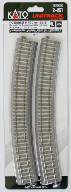 Kato 2-251 Concrete Tie 790mm 22.5 Curve Track R790-22.5PC (HO Scale)