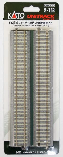 Kato 2-153 Concrete Tie 246mm (9 3/4') Feeder Track S246FPC (HO Scale)