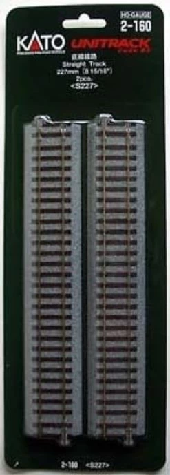 Kato 2-160 227mm (8 15/16') Straight Track S227 (2 Pcs.) (HO Scale)