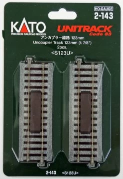 Kato 2-143 123mm (4 7/8') Uncoupler Track S123U (2 Pcs.) (HO Scale)