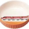 Banko Ware (Banko-yaki) Round Dish For Kids Bullet Train Red