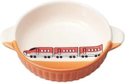 Banko Ware (Banko-yaki) Round Dish For Kids Bullet Train Red
